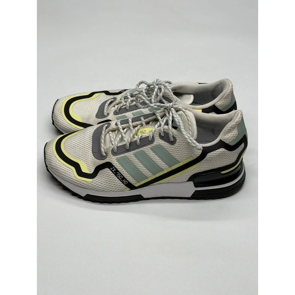 Adidas ZX 750 HD Men's Sneakers Off White‎ Light Green Black Yellow Size 9
